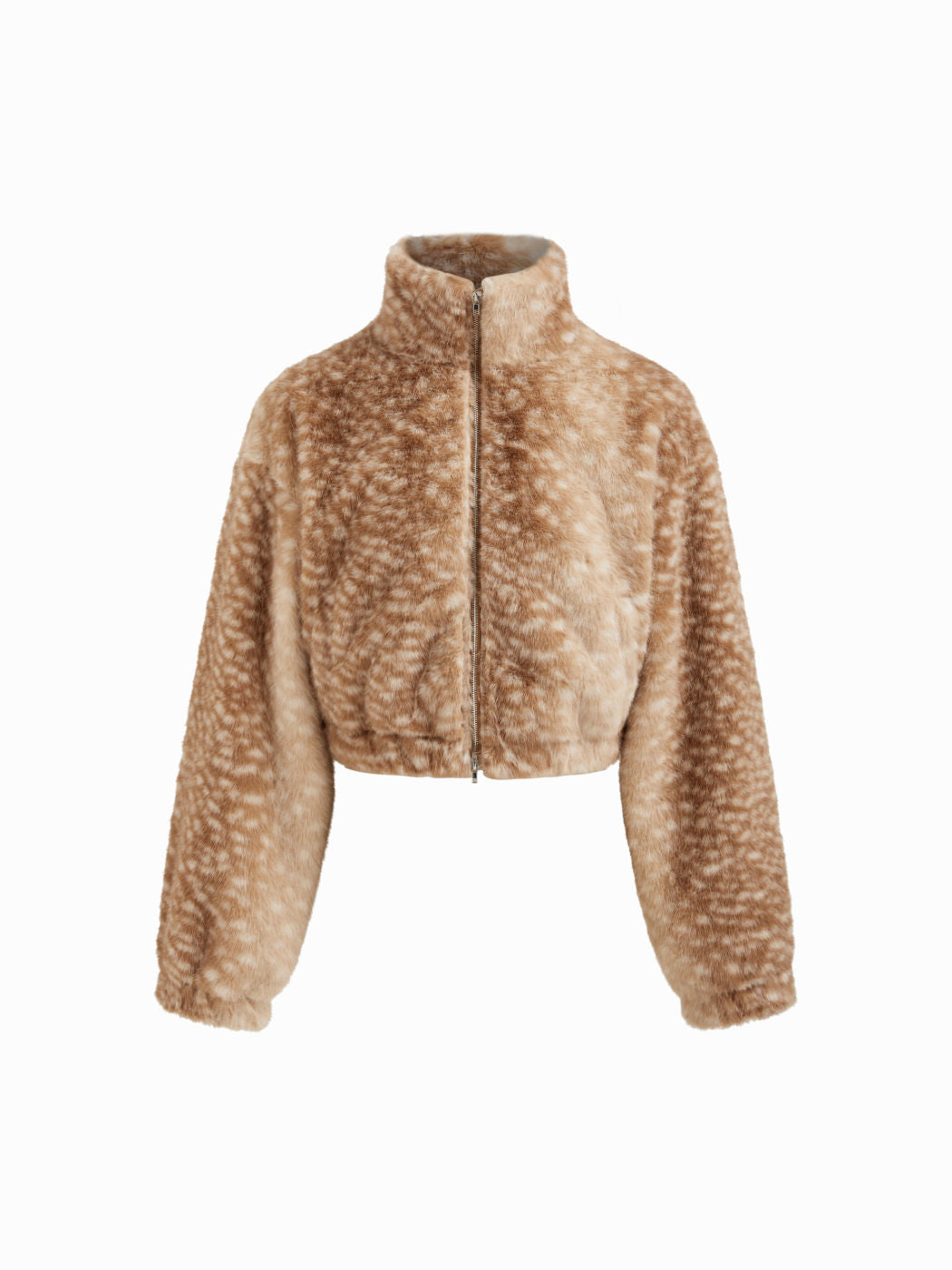 Faux Fur Deer Print Coat
