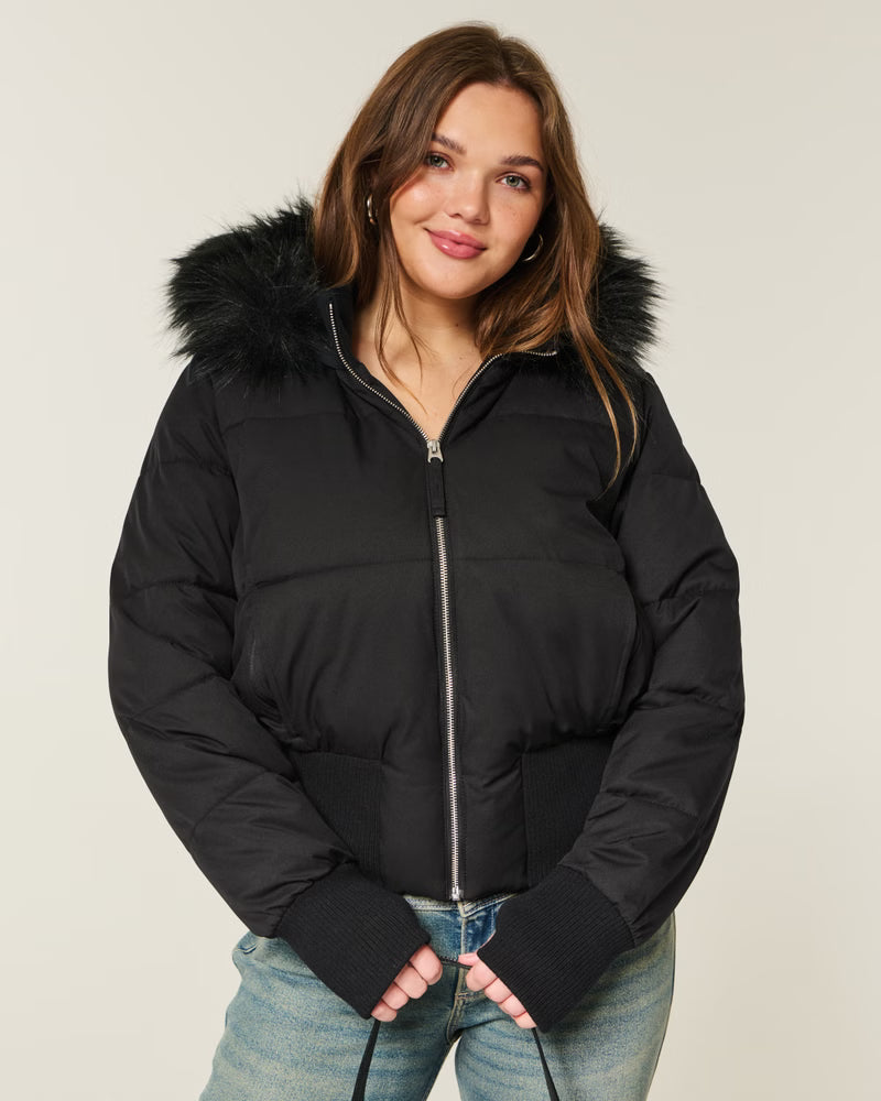 Fur Trim Puffer Jacket