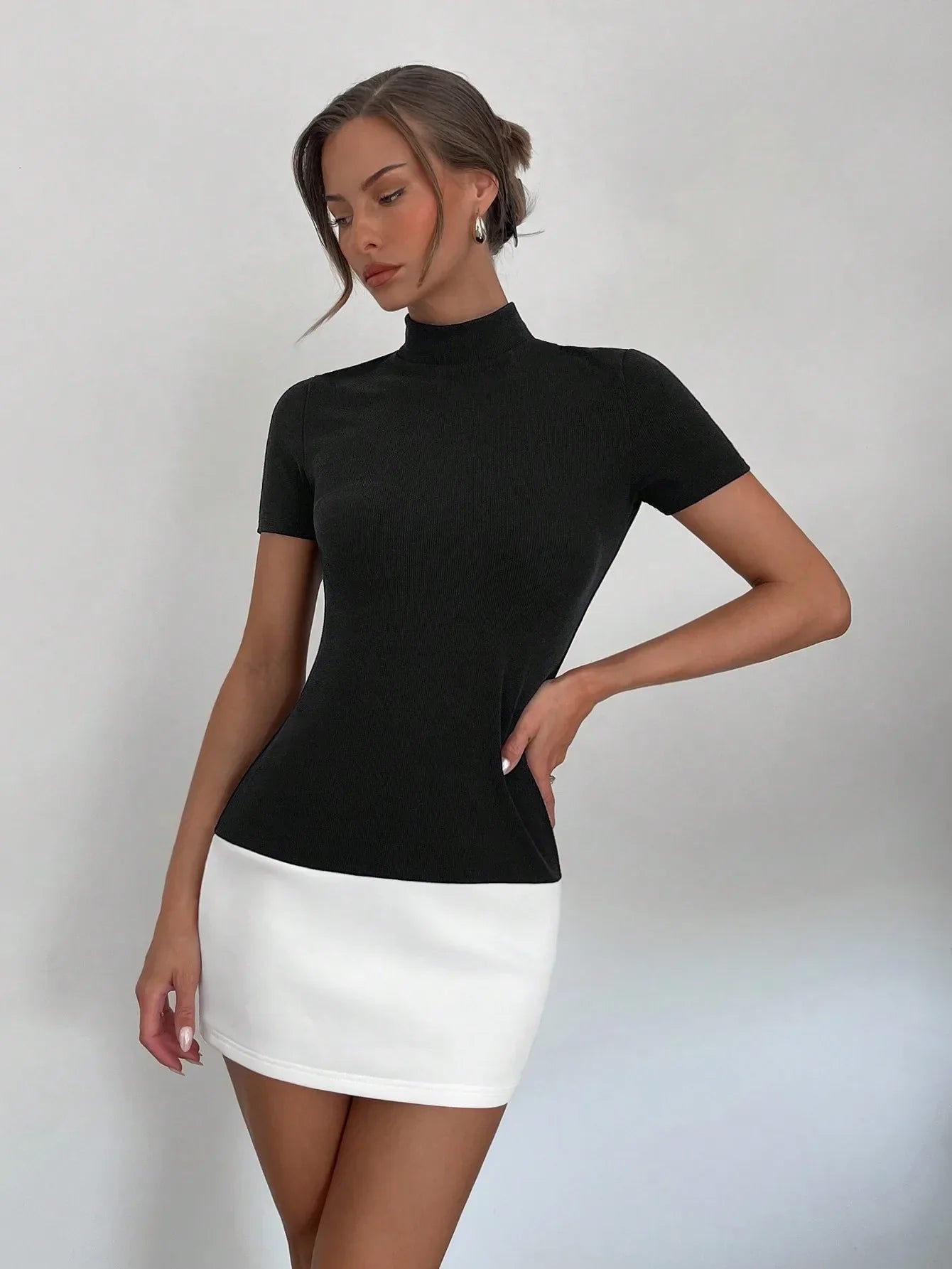 Selena Contrast Knit Dress