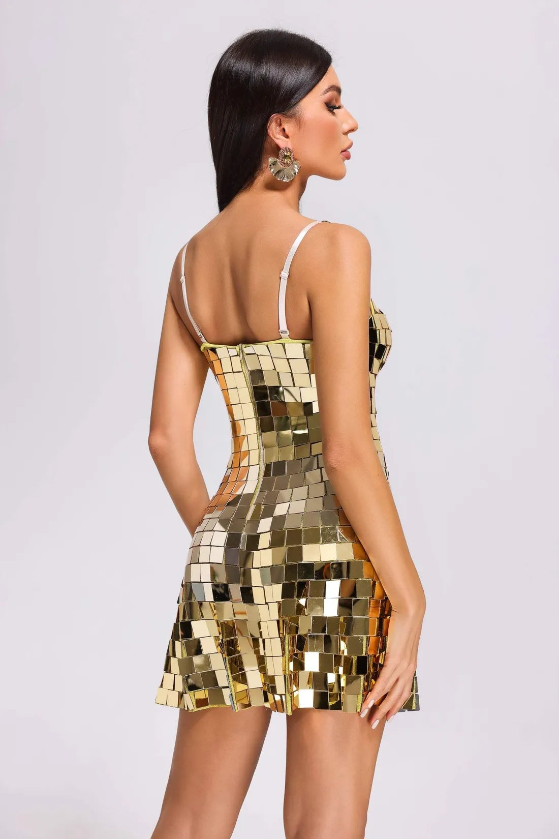 Soft Drama Metallic Mirror Dress