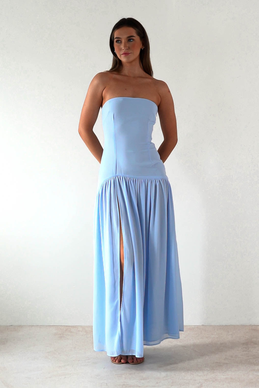 Chiffon Maxi Dress | Blue
