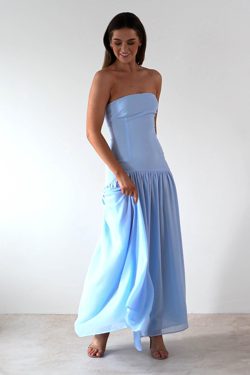 Chiffon Maxi Dress | Blue