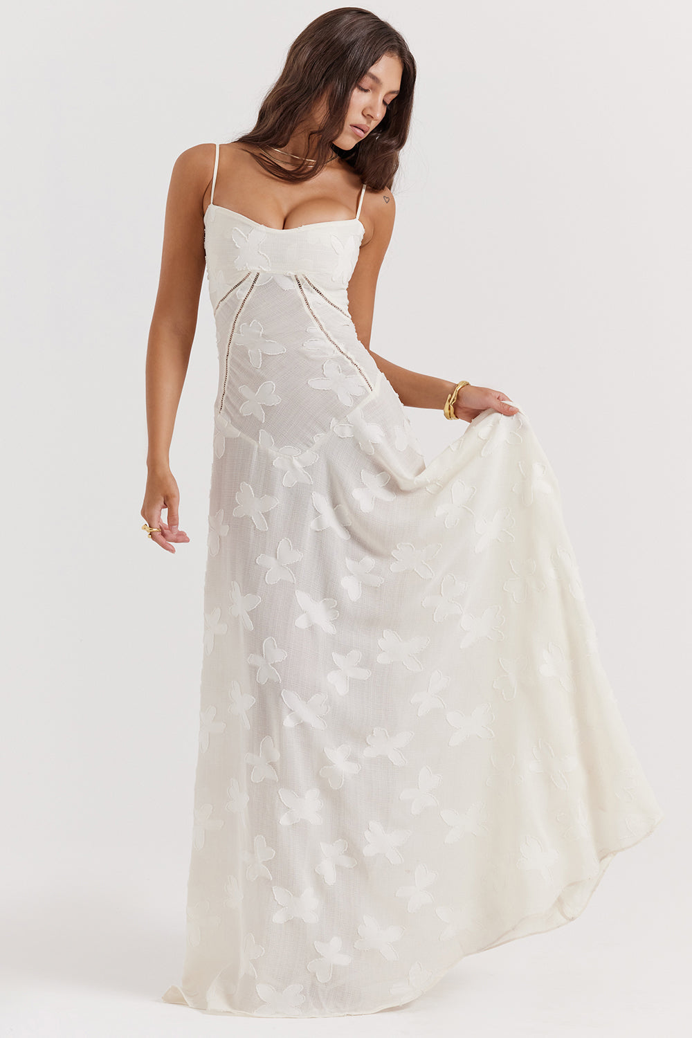 Aleyna Floral Lace Maxi Dress