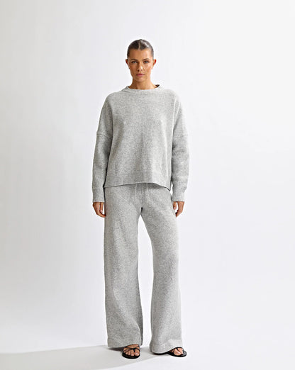 Knit Backless Jumper Grey Marl
