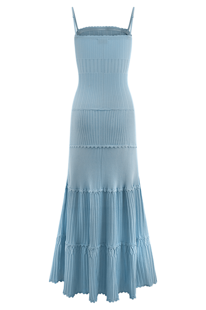 Finley Pointelle Knit Maxi Dress - Cornflower Blue