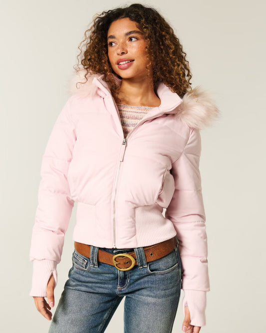 Fur Trim Puffer Jacket