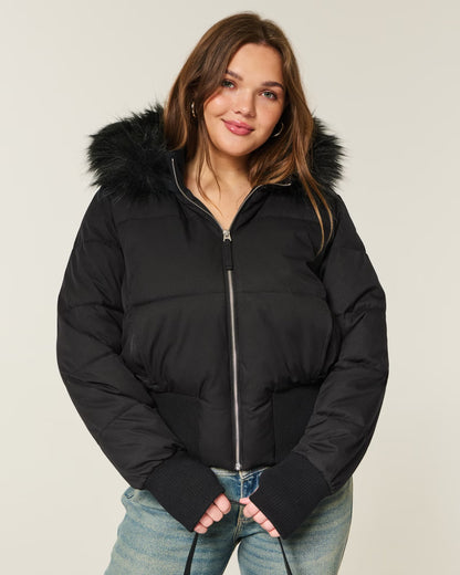 Fur Trim Puffer Jacket