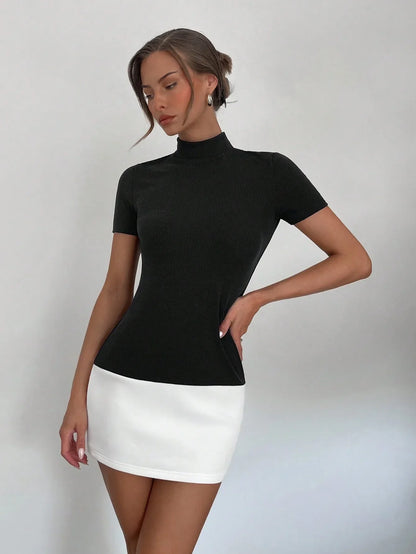 Selena Contrast Knit Dress