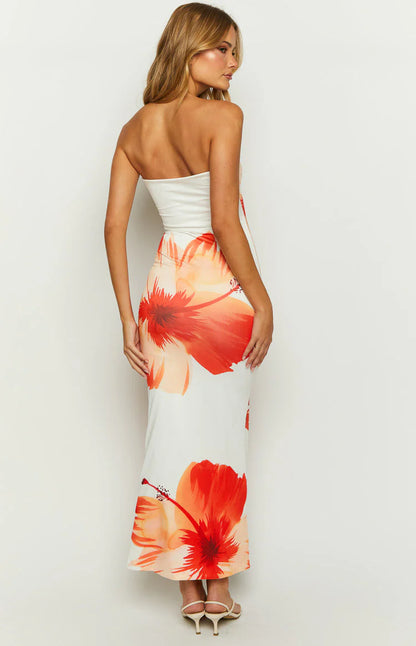 Asian Floral Maxi Dress